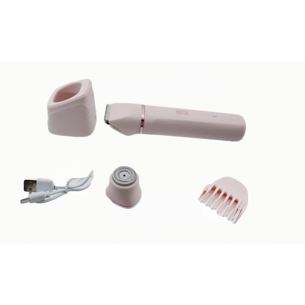 2-in-1 Bikini‎ Trimmer Electric Shaver for Women Pink Rose Gold TC-017 Cordless